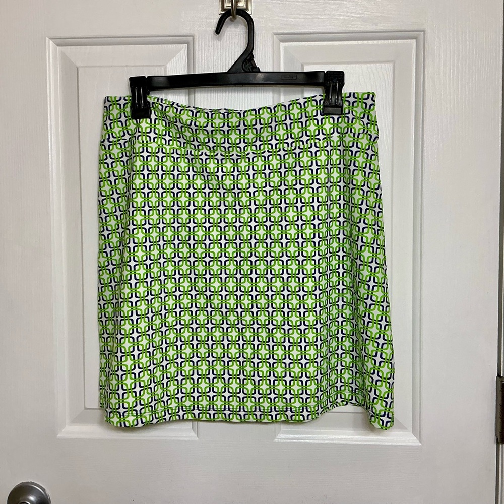 Jude Connally Lime Green & Blue Geometric Skirt